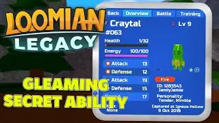 I CAUGHT A GLEAMING + SECRET ABILITY LOOMIAN! *SUPER RARE* - Loomian Legacy