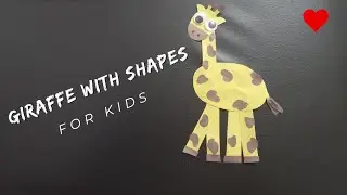 Giraffe with shapes|paper activity for kids|concept of shapes for kids