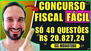 R$20.827 DE SALÁRIO E SÓ 5 DISCIPLINAS FÁCEIS 🔴 ISS Indaiatuba | Concurso Auditor Fiscal Municipal