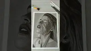 Hyper Realistic drawing 🖤/ 70hours hardwork result #artlife1s #archistic #shortvideo #realstic