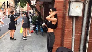 中國街拍美女低胸背心包臀裙，看到後背的那一刻,心都顫抖了Chinese street photo beauty, low-cut vest and hip skirt, heart trembles!