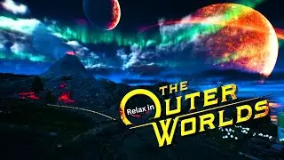 Relaxing Alien Planet Night Ambience in The Outer Worlds | Relaxing Video Game Sounds For Sleep