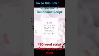 #20 Word Script#millionairemindset #Genie Script go to this link :tinyurl.com/Billionaire-Script