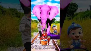white colour cute robot & baby vs pink elephant & train driver tom.. #shorts #vfxshorts