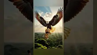 Eagle Fly With Lion