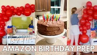 BIRTHDAY PARTY PREP WITH ME | last minute amazon birthday prep + diy cheap amazon balloon garland