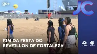 Público permanece no aterro da Praia de Iracema após fim da festa do Réveillon | Jornal da Cidade