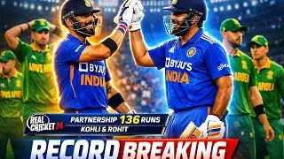 Rohit & Kohli 136 Runs Partnership vs South Africa | Real Cricket 24 Gameplay