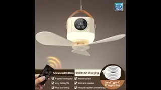 Portable Rechargeable Fan with Remote Control &ndash; USB Desk Fan for Camping, Tent, Home & Travel
