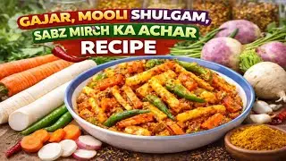 Ghar ka Bana Desi Achar | Gajar Mooli Shulgam Sabz Mirch | Rushda Ky Pukwan | #MixedVegetablePickle