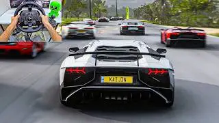 Lamborghini Aventador Superveloce VS Hypercars - Forza Horizon 5 | Logitech G923 Steering Wheel