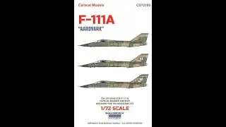 Caracal Models 1:72 F-111A Aaardvark Decal Sheet Video Review