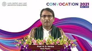 Prof. G. D. Verma, Head, Department of Physics, IIT Roorkee