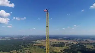 Gin Pole on 1,300&rsquo; Tower Preparing to Remove Antenna