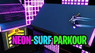 HOW TO COMPLETE NEON-SURF PARKOUR COURSE | BY HOOSHEN | FORTNITE CREATIVE