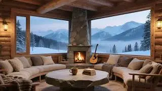 Relaxing Winter Guitar Music ❄️ Cozy Cabin Vibes for Study, Work & Relaxation | Winter Ambience