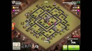 Clash of clans   Clan war combo LABA  Balloon + Lava hound attack hall 9 base best full 3star