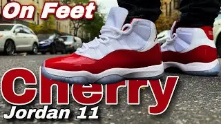 Jordan 11 Cherry 🍒 On Feet 👣