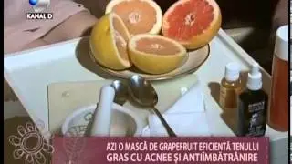 Masca naturala de grapefruit impotriva acneei si imbatranirii pielii, propusa de Thea Haimovitz