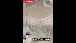 Luxury Gorgeous Champagne See-through Wedding Dress Princess Scoop Neck