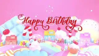2 Hour Candyland Birthday Party Background Video in Red and Pink