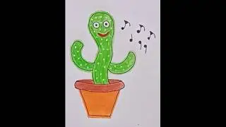 Cactus Doodles/Beginners Kids Drawings/How to draw Dancing Cactus#shorts#toys#kidstoys#kidsart #easy