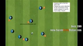 Soccer Passing Drill to find the third man | Soccer Drills Online