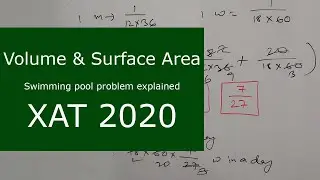 [XAT 2020] A rectangular swimming pool is 50 meters long and 25 meters wide. Its depth is always ..