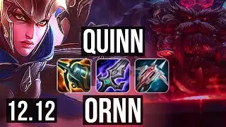 QUINN vs ORNN (TOP) | 9/1/3, 2.1M mastery, 900+ games, Dominating | EUW Master | 12.12