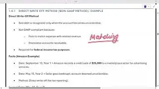 9. Direct Write off method  - Amazon Example - Accounts Receivables - CPA FAR Course