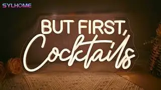SYLHOME But First Cocktails Led Neon Light Sign