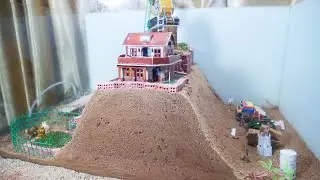 Original Flood And Dam Breach Experiment Video -  Mini Farm House Disaster