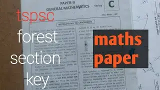 Tspsc forest section officer MATHS key paper //| booklet C by exam preparation