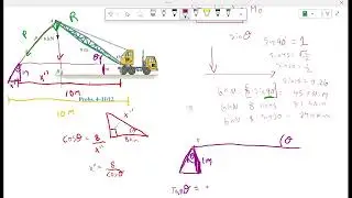 The towline exerts a force of P = 6 kN at the endof the 8-m-long crane boom. If x = 10 m