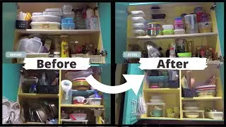 How I Organize & Declutter My Kitchen Cabinet (Threw A Lot Of Tuppers) 😱