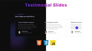 Master Dark | Light Testimonial Slides using HTML & CSS & JS (Swiper.js)