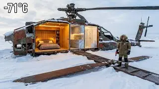 Building a house in a Rusty Blackhawk Helicopter (ASMR) | -71&deg;C Survival This Man built a cozy home