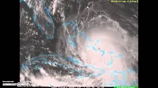 Visible Satellite animation of Category 4 Hurricane Joaquin.
