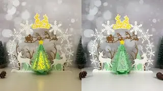 How To Make Paper Cut Lantern Deer Xmas 4