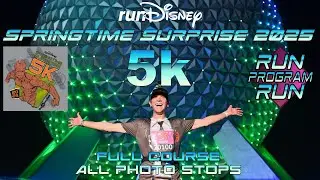 runDisney Springtime Surprise 2025 - 5k Full Course PoV - Corral A - All Photo Stops