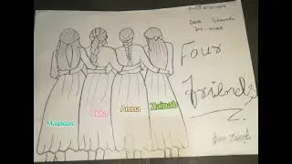 four friends drawing | skaches 💖💖💖😍😍