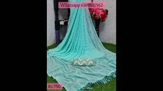 Georgette plain saree with brocade blouse piece and applique work blouse piece