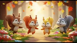 Four Little Toy Squirrels Scamper Scamper | Woodland Toy Song & Counting Rhyme