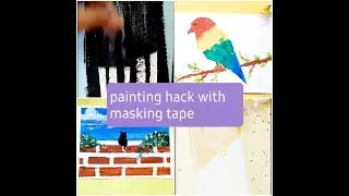 4 very easy masking tape painting techniques for beginners #paintingideas #easypaintingforbegginers