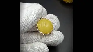 Tetibel Round Lemon Amber Pendant in Ornate #SterlingSilver #jewelry #preciousmetal #bernstein