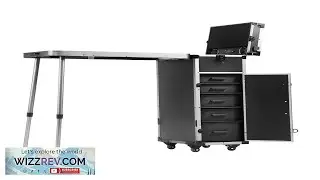 VEVOR Professional Makeup Train Case Aluminum Cosmetic Case Workbench With Supporting Legs