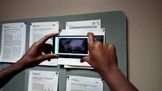 Testing AR map on noticeboard