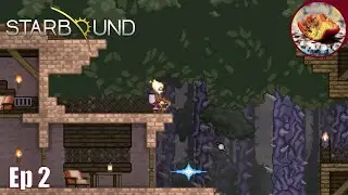Finding Fuel & Villages in Starbound - Ep 2