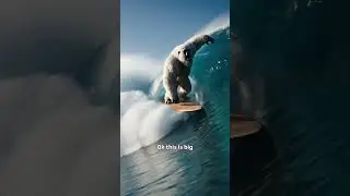 Йети покорил гигантскую волну&hellip; и не упал 🌊😱 #серфингприключения #вирусныешорты #ЙетиСерфинг
