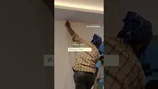 💫Wallpaper Installation on Site✅ #khninterior #viral #ytshorts #trending #interiordesign #wallpaper